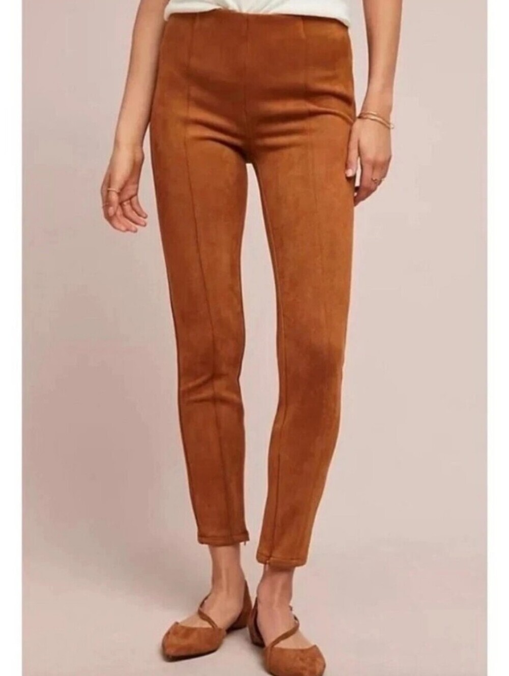 Anthropologie Faux‎ Suede Zip Ankle Pants